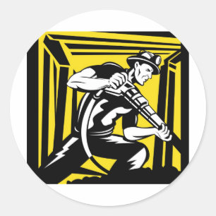Adesivo Redondo broca pneumática do jaque do mineiro de carvão