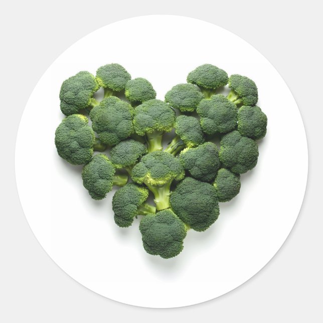 Adesivo Redondo Broccoli Heart (Frente)