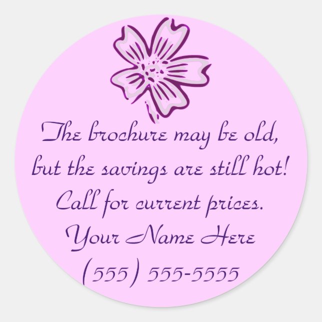 Adesivo Redondo Brochura Antiga, preços quentes (Frente)