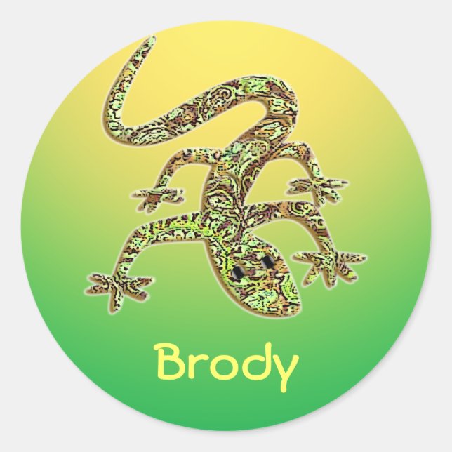 Adesivo Redondo Brody Gecko / Salamander / Lizard Sticker 1 (Frente)