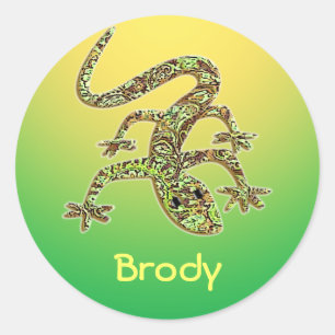 Adesivo Redondo Brody Gecko / Salamander / Lizard Sticker 1