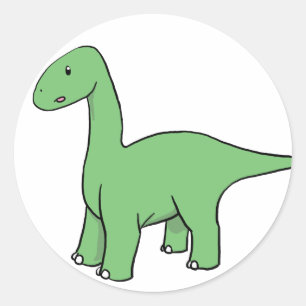 Adesivo Redondo Brontosaurus verde bonito