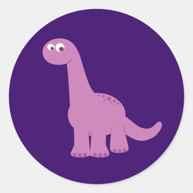 Adesivo Redondo Brontossauro Roxo (Frente)