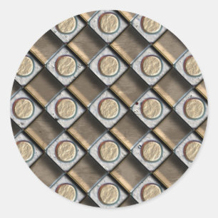 Adesivo Redondo Bronze, prata & ouro