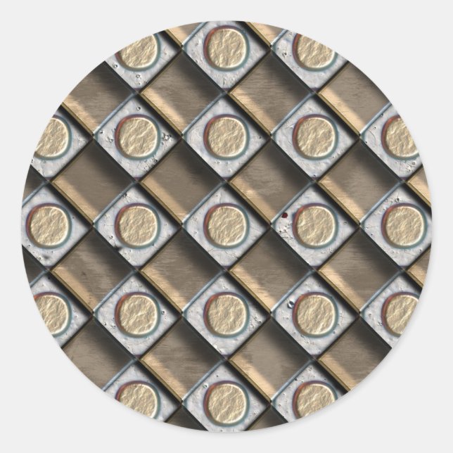 Adesivo Redondo Bronze, prata & ouro (Frente)