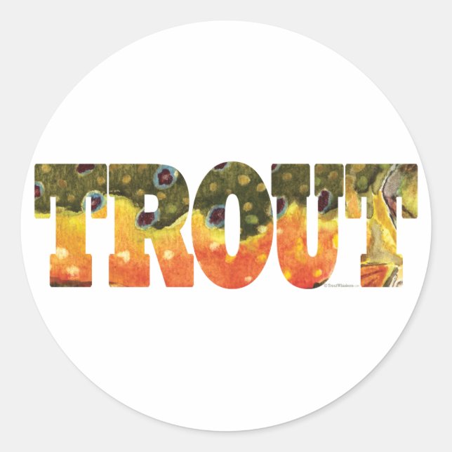 Adesivo Redondo Brook Trout Art (Frente)