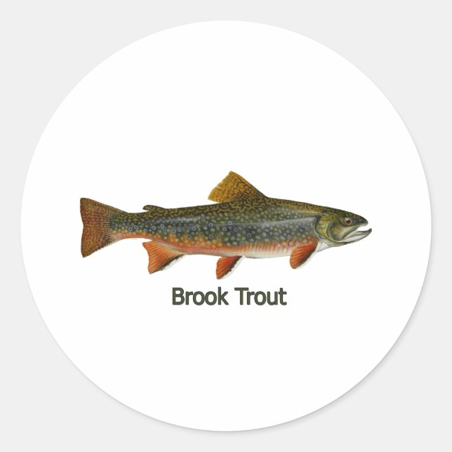 Adesivo Redondo Brook Trout (com título) (Frente)