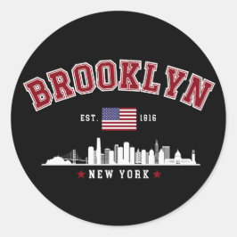 Adesivo Redondo Brooklyn Ney York Est 1816