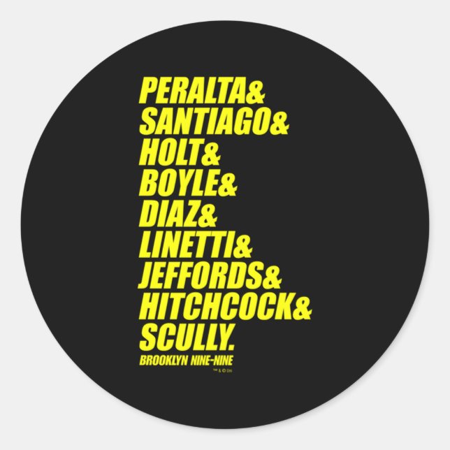 Adesivo Redondo Brooklyn Nine Ampersand (Frente)