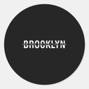 Adesivo Redondo Brooklyn Nova Iorque Camiseta, Brooklyn Nyc Gr
