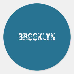 Adesivo Redondo Brooklyn Nova York Cidade Nyc Texto Branco Nostálg