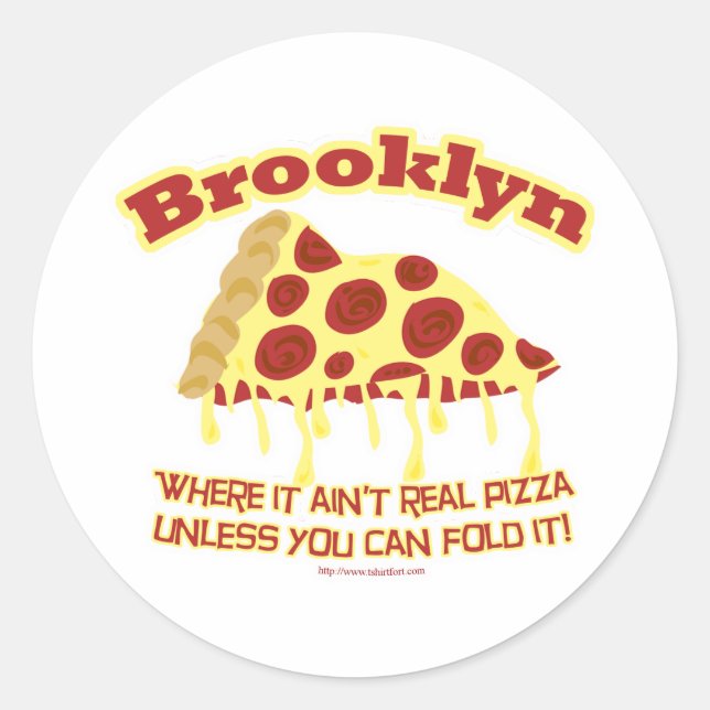 Adesivo Redondo Brooklyn Pizza (Frente)