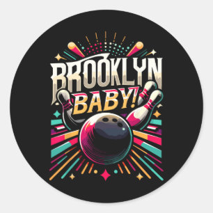 Adesivo Redondo Brooklyn Por Camisas De Boliche