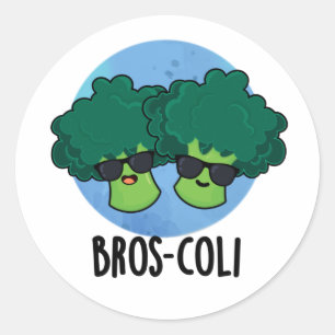 Adesivo Redondo Bros-coli Cute Veggie Broccoli Pun