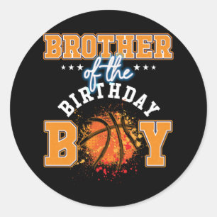 Adesivo Redondo Brother Basball Birthday Boy Baller Bday