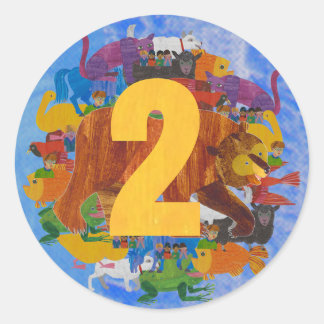 Adesivo Redondo Brown Bear 2nd Birthday Sticker