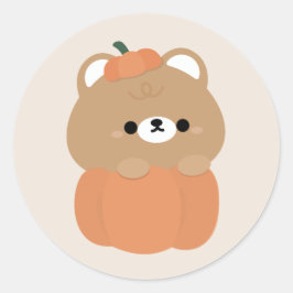 Adesivo Redondo Brown Bear Halloween