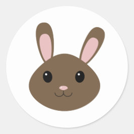 Adesivo Redondo Brown Bunny Adorável