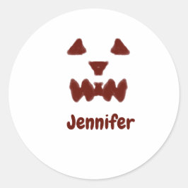 Adesivo Redondo Brown Halloween assustador queda rosto acrescentar