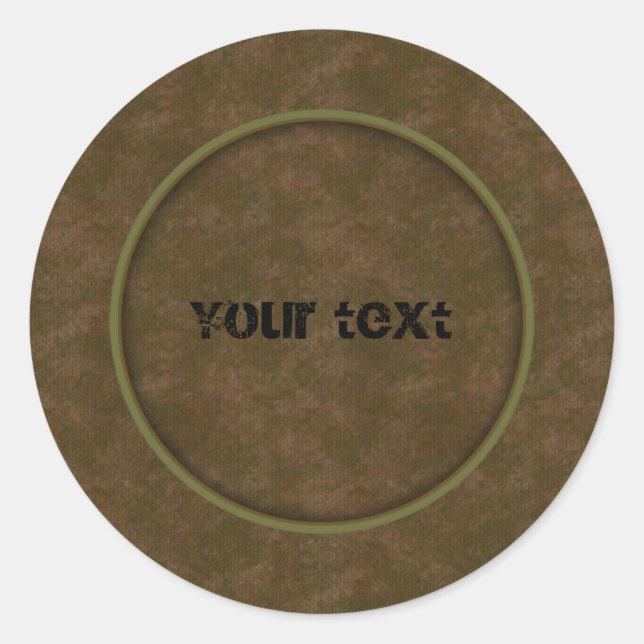 Adesivo Redondo Brown Leather (Frente)