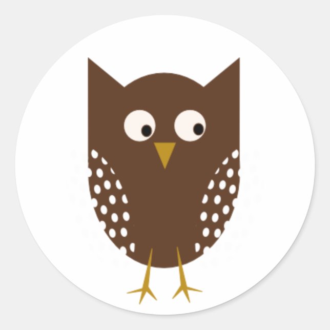 Adesivo Redondo Brown Owl Sticker (Frente)