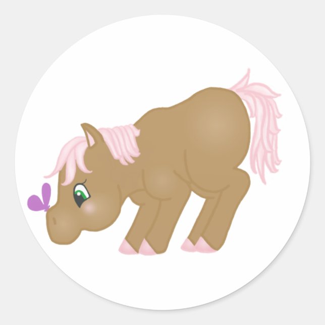 Adesivo Redondo Brown Pony Sticker (Frente)