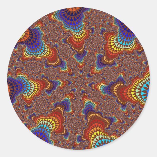 Adesivo Redondo Brown Rainbow Starburst (Frente)