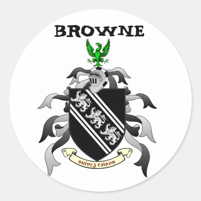 Adesivo Redondo Browne Crest Sticker (Frente)