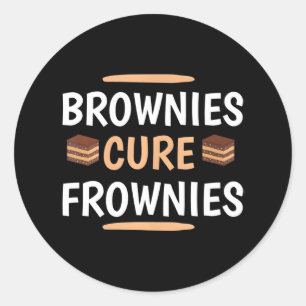 Adesivo Redondo Brownies Engraçados Curam Cupcakes de Frownies