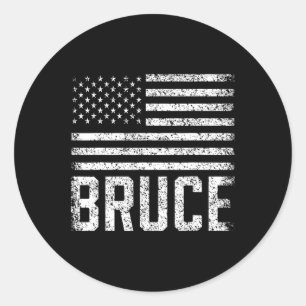 Adesivo Redondo Bruce Aniversário Primeiro Nome Personalizado Bras
