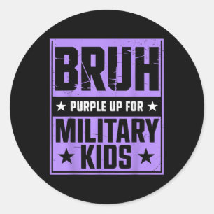 Adesivo Redondo Bruce Roxo Para Crianças Militares Filho Militar M