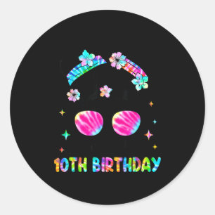 Adesivo Redondo Bruh 10º aniversário menina de 10 anos 10º anivers