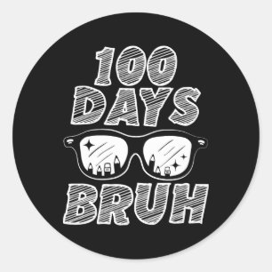 Adesivo Redondo Bruh 100 Dias De Escola 100º Dia Do Pulmão Escolar