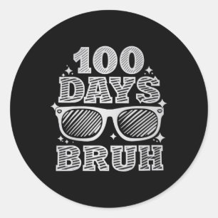 Adesivo Redondo Bruh 100 Dias De Escola 100º Dia Do Pulmão Escolar
