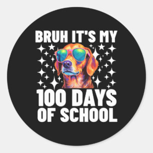 Adesivo Redondo Bruh 100 Dias De Escola 100º Dia Do Pulmão Escolar