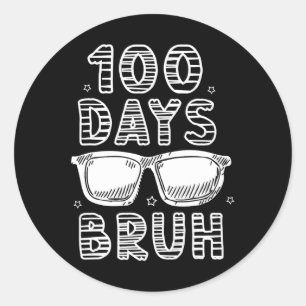 Adesivo Redondo Bruh 100 Dias De Meninos Escolares Adolescentes 10
