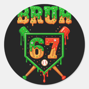 Adesivo Redondo Bruh 67 Venda Biscoito de Natal Gotas Número 67