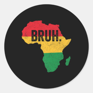 Adesivo Redondo Bruh Boys Crianças Africano Americano Funny Black