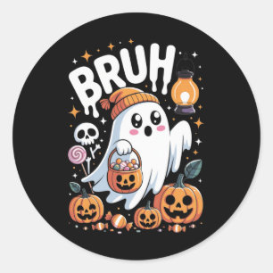 Adesivo Redondo Bruh Ghost Halloween Ghost Trick Ou Treine Kid