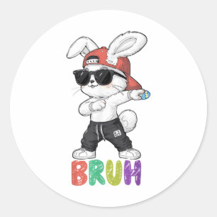 Adesivo Redondo Bruh Memória Dia de Páscoa Batido Páscoa Bruh Boy