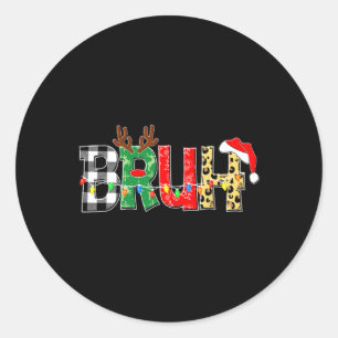Adesivo Redondo Bruh Rudolph Reindeer Natal Pijamas Holiday Xm