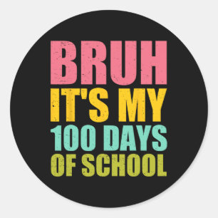 Adesivo Redondo Bruh, são os meus 100 dias de escola, Sungles Kids