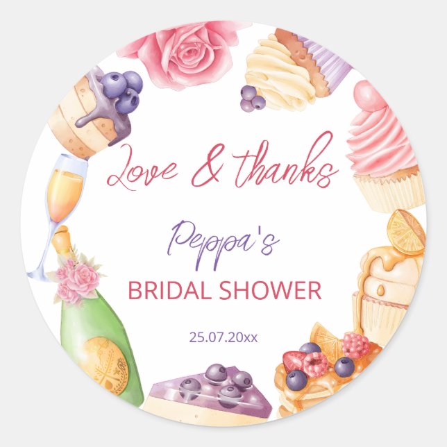 Adesivo Redondo Brunch e bolinho de massa folhada borbulhante obri (Frente)