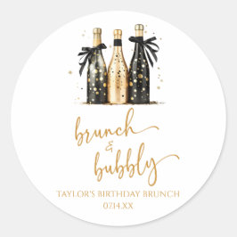 Adesivo Redondo Brunch e Bubbly Champagne Festa de Brunch de Anive