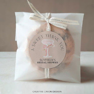 Adesivo Redondo Brunch e Bubbly Presentes para Chá de Noiva com Ch