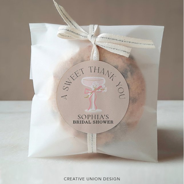 Adesivo Redondo Brunch e Champanhe Bubbly Lembrancinhas de Chá de  (Criador carregado)