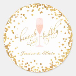 Adesivo Redondo Brunch e Noivado Bachelorette Brunch