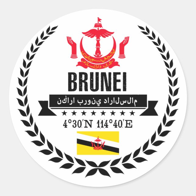 Adesivo Redondo Brunei (Frente)