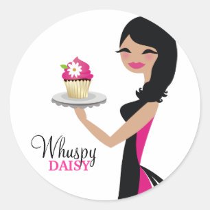 Adesivo Redondo Brunette ondulado de Cutie do cupcake 311-Daisy