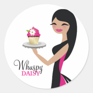 Adesivo Redondo Brunette reto de Cutie do cupcake 311-Daisy
